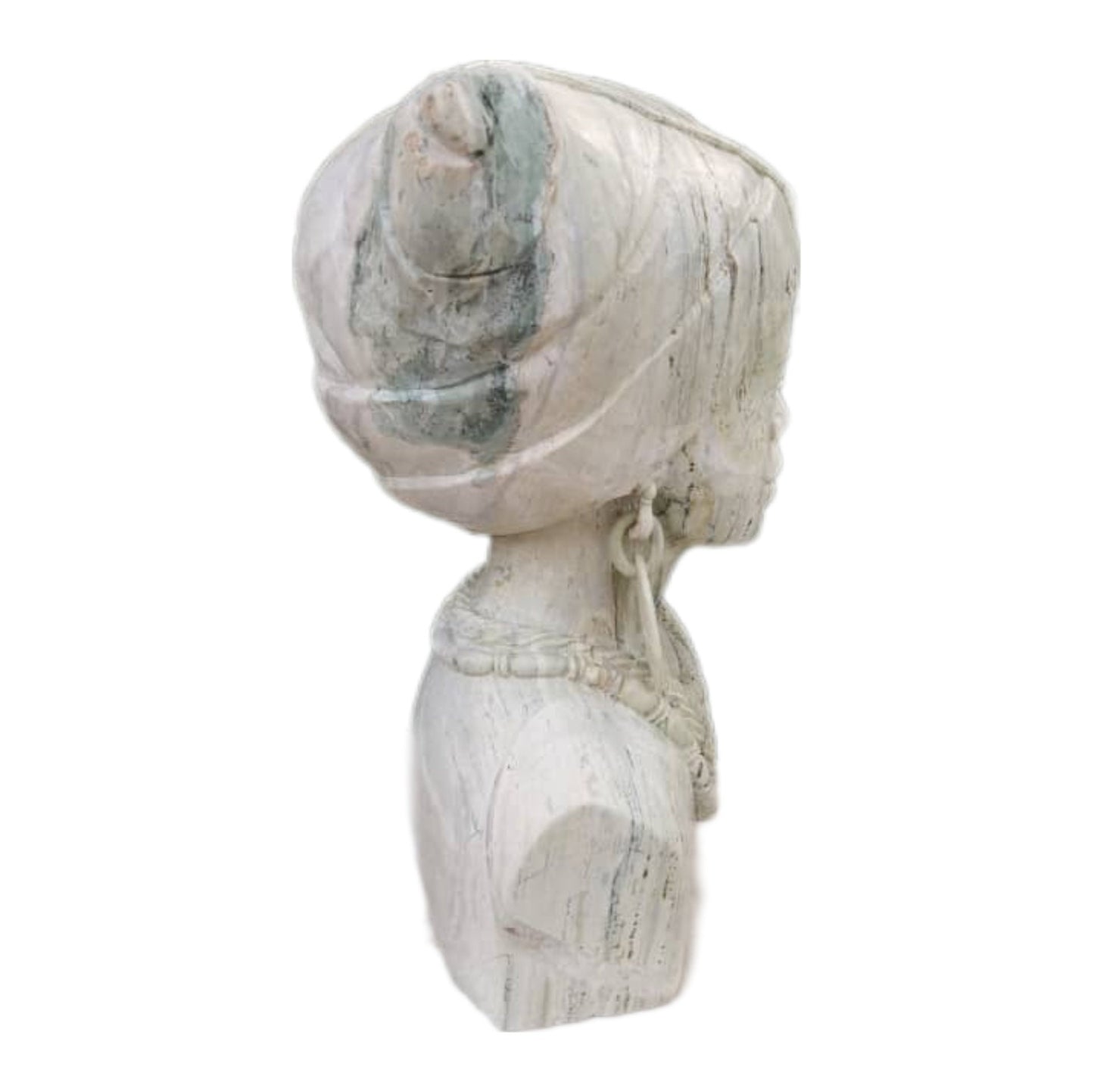 SHONA STONE SCULPTURE, lady bust statue, female head bust, butter jade stone, home decor statue, african statue, carving stone