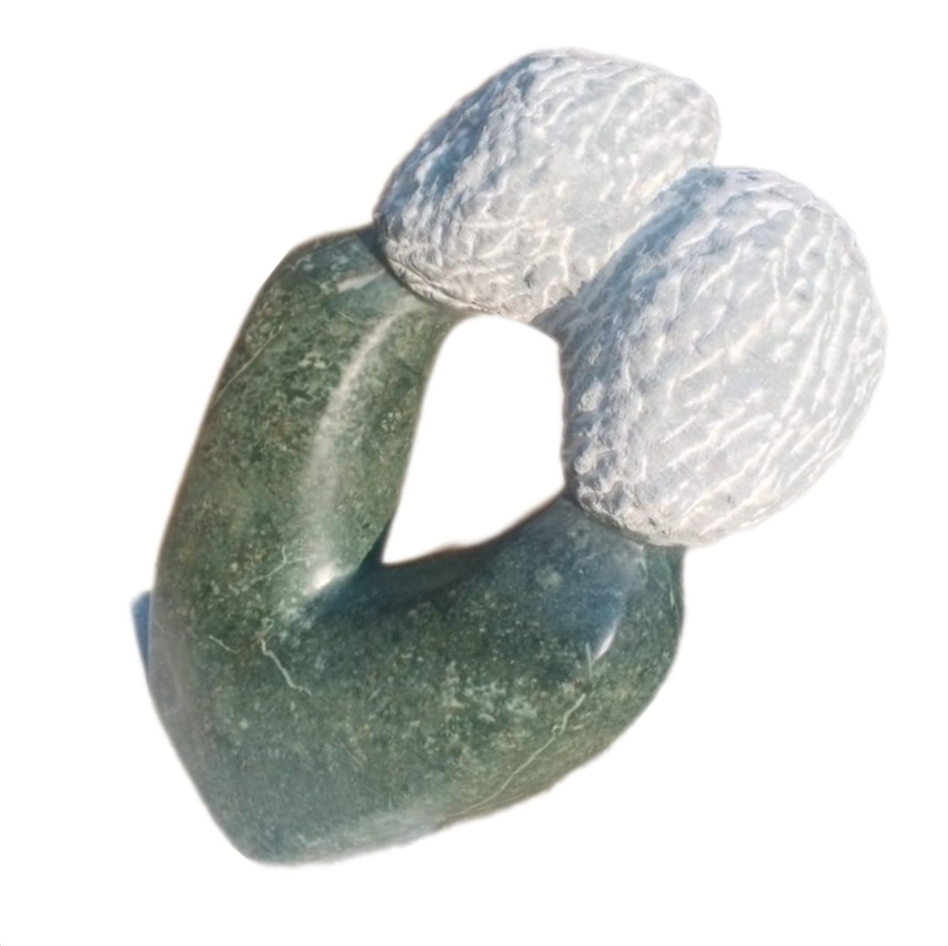 SHONA STONE SCULPTURE, decorative statue, abstract statue, green Opal , home decor statue, african statue, carving stone