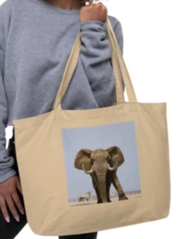 Eco-friendly, African Wildlife Tote Bag - Organic Cotton Grocery Bag