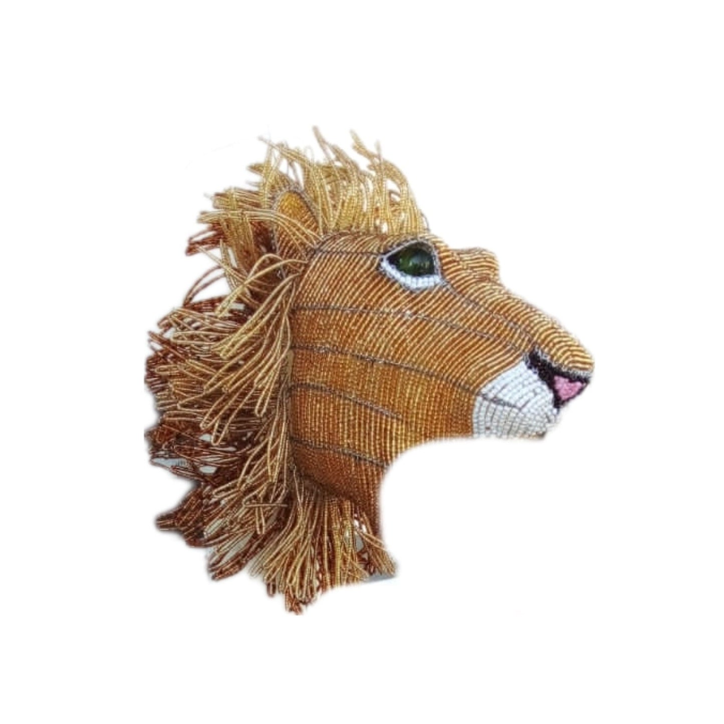 HOME DÉCOR STATUE |beaded lion |African Animals | Wall Decor hanging | Bead and Wire lion , Unique home décor, rustic home decor