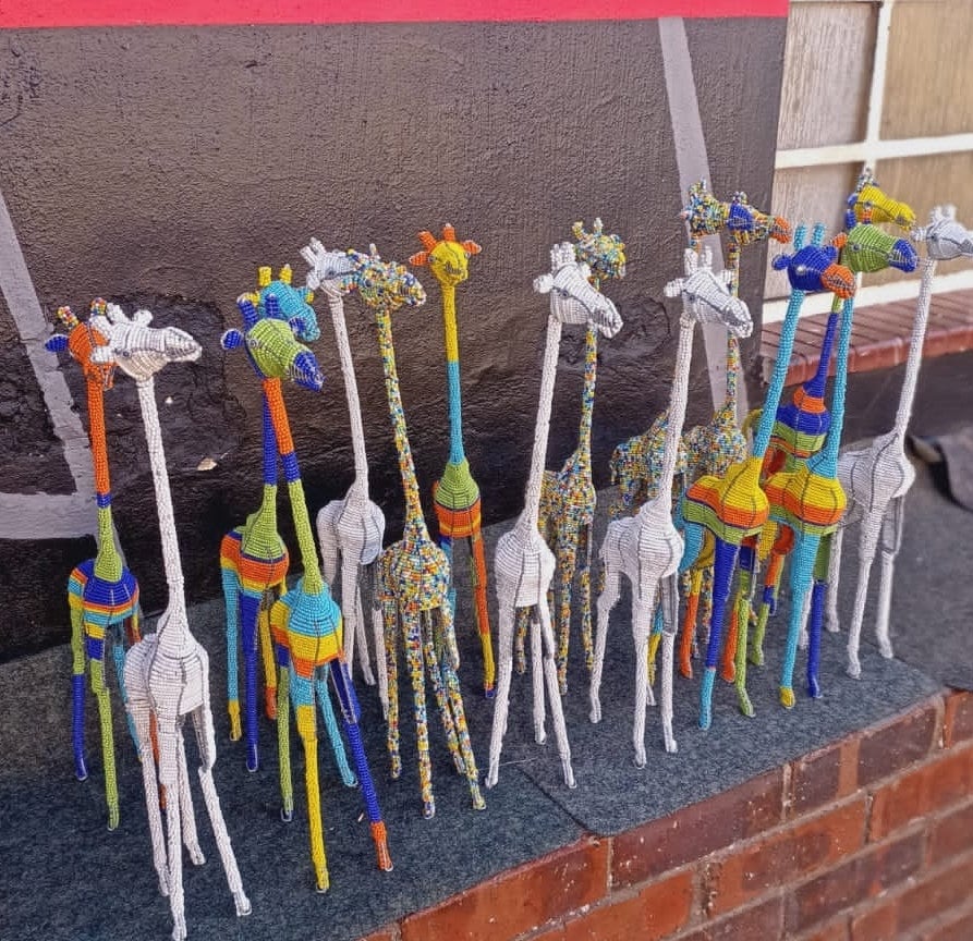 Beaded Giraffes | boho chic |animal figurines, African Beaded Animals | unique home décor | Bead and Wire Animals , unique home decor