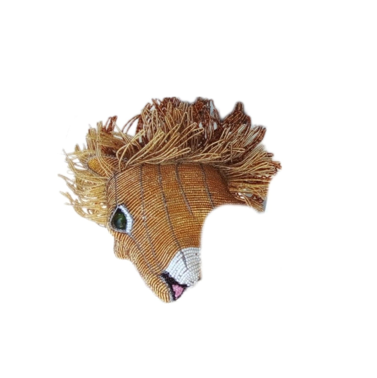 HOME DÉCOR STATUE |beaded lion |African Animals | Wall Decor hanging | Bead and Wire lion , Unique home décor, rustic home decor