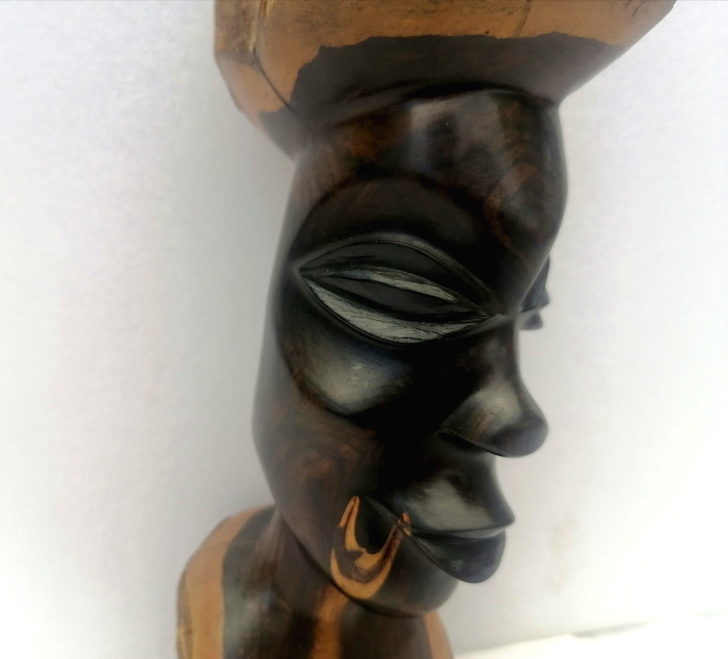 African bust Statue, black ebony wood statue , shona sculpture, home decor boho chic, decor gift for him , gift for her, wood sculpture