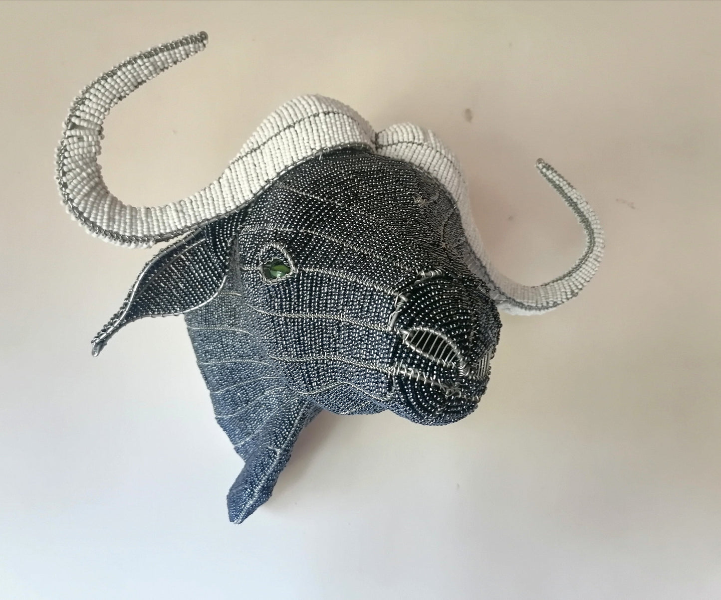 HOME DÉCOR STATUE| Beaded water buffalo |African Animals | Wall Decor hanging | Bead and Wire Buffalo , Unique home décor, rustic home decor