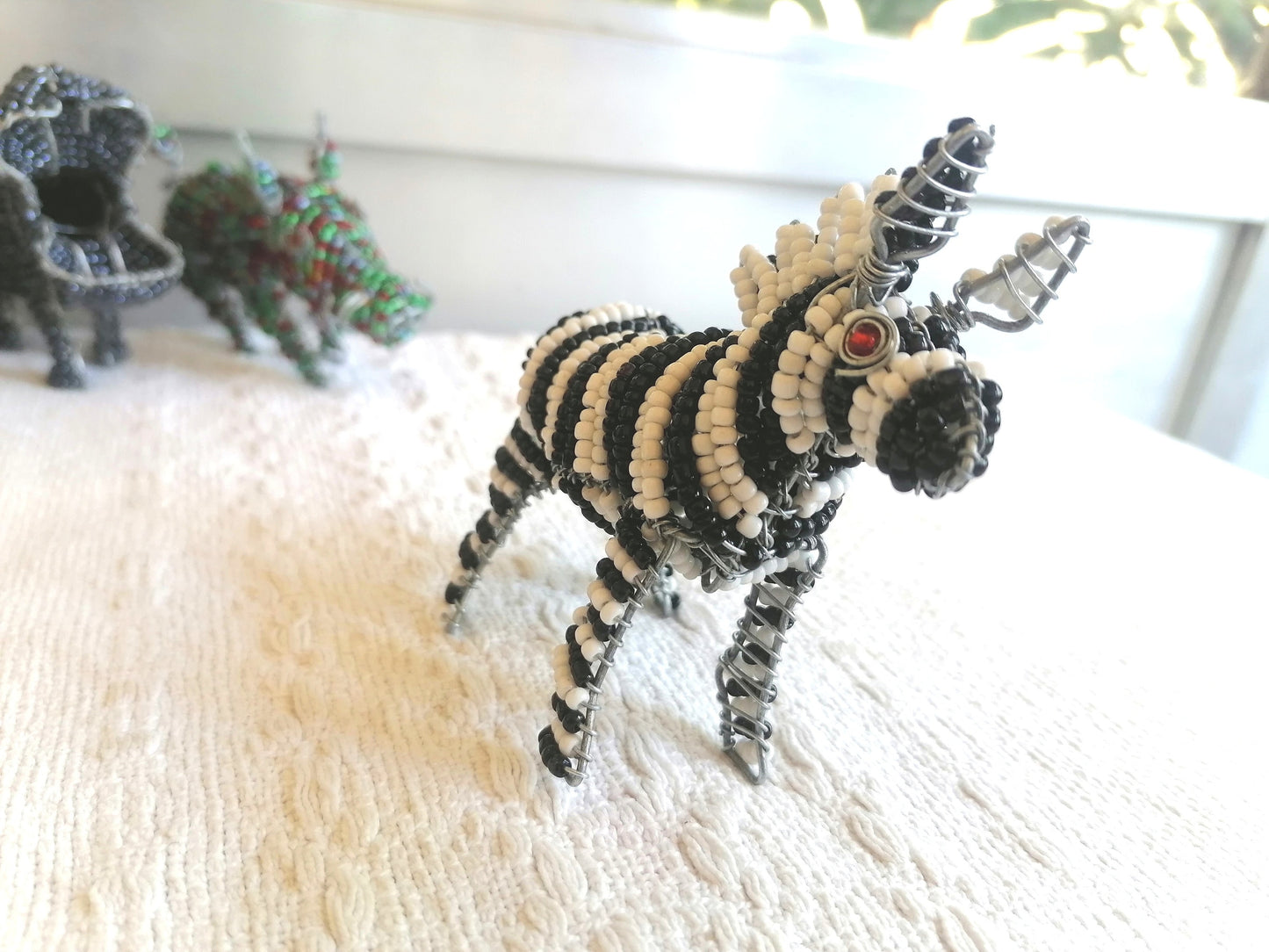 Beaded African Wildlife | African Beaded Animals | unique home décor | Bead and Wire Animals , Home gifts, home decor boho chic