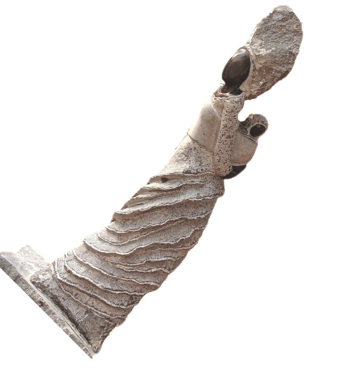 Shona stone sculpture, woman statue, female sculpture, Decorative statues, garden park décor, Mother's Gift, family statue