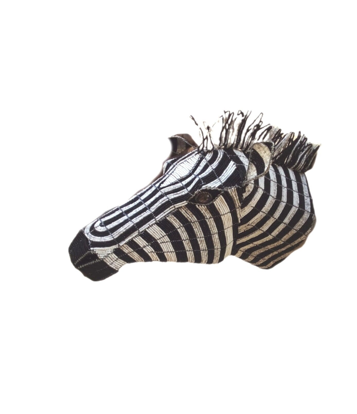 HOME DÉCOR STATUE |beaded zebra |African Animals | Wall Decor hanging | Bead and Wire zebra , Unique home décor, rustic home decor