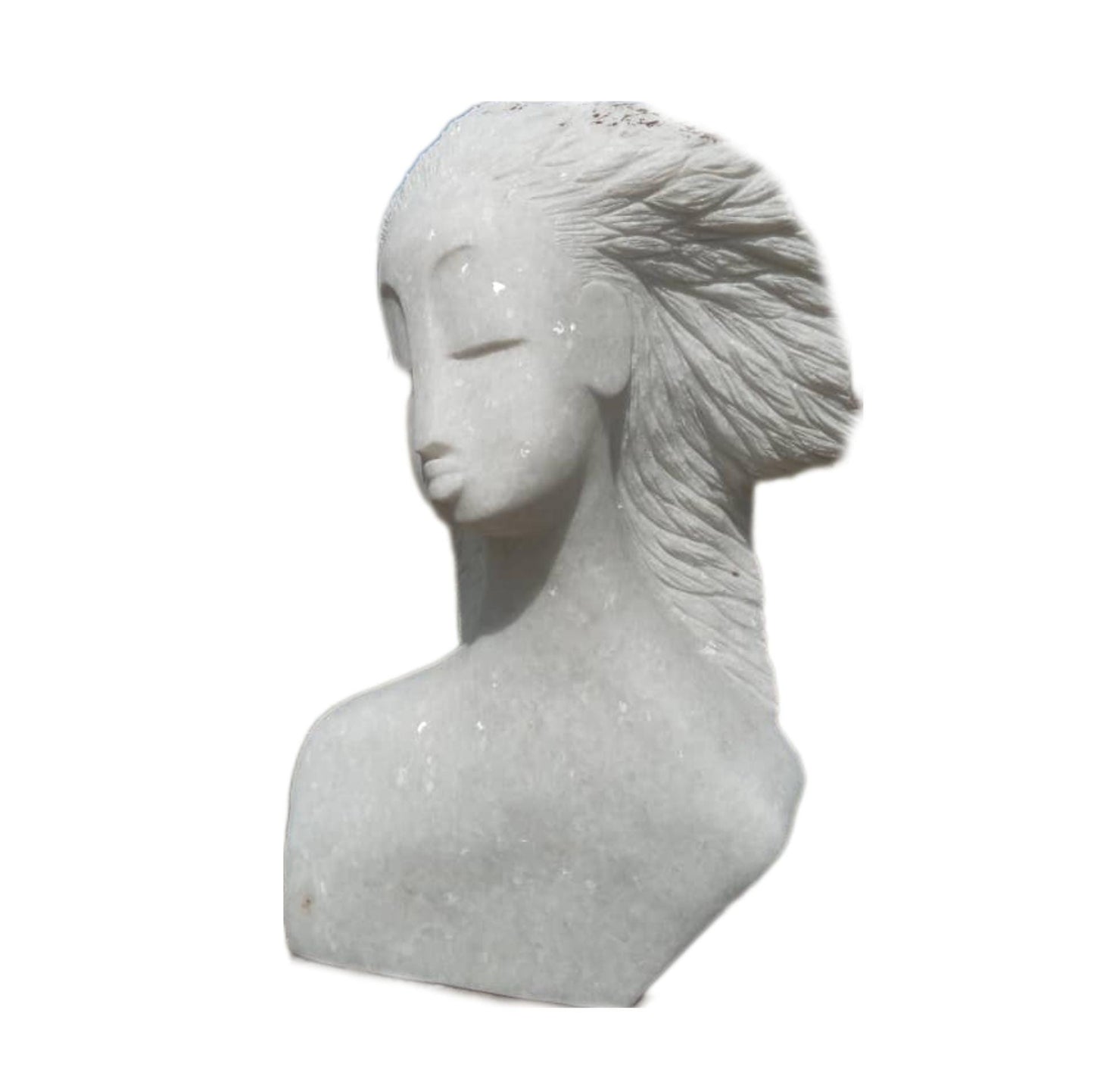 SHONA STONE SCULPTURE, lady bust statue, female head bust, dolomite stone, home decor statue, african statue, carving stone