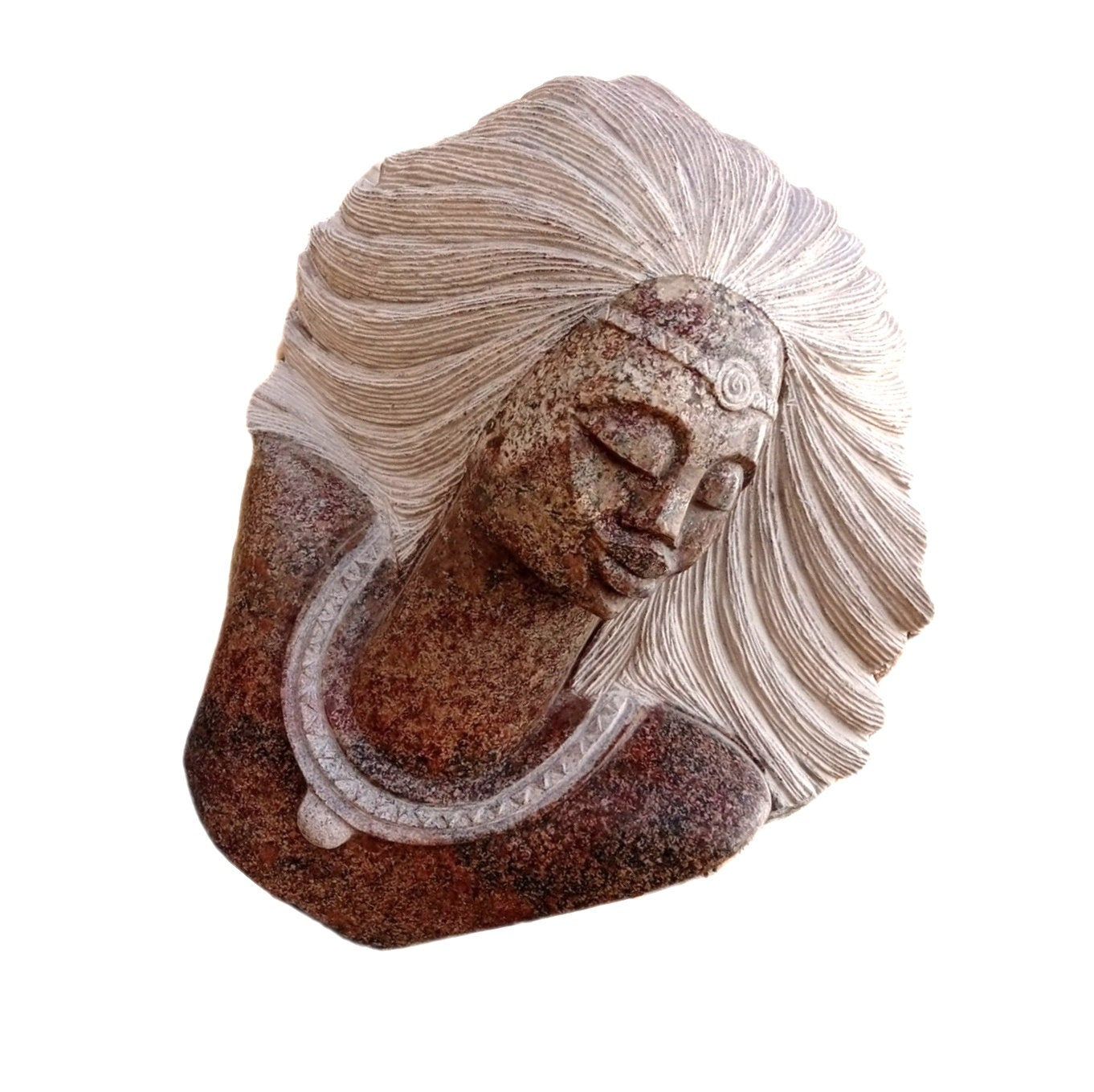 SHONA STONE SCULPTURE, lady bust statue, female head bust, granite stone, home decor statue, african statue, carving stone
