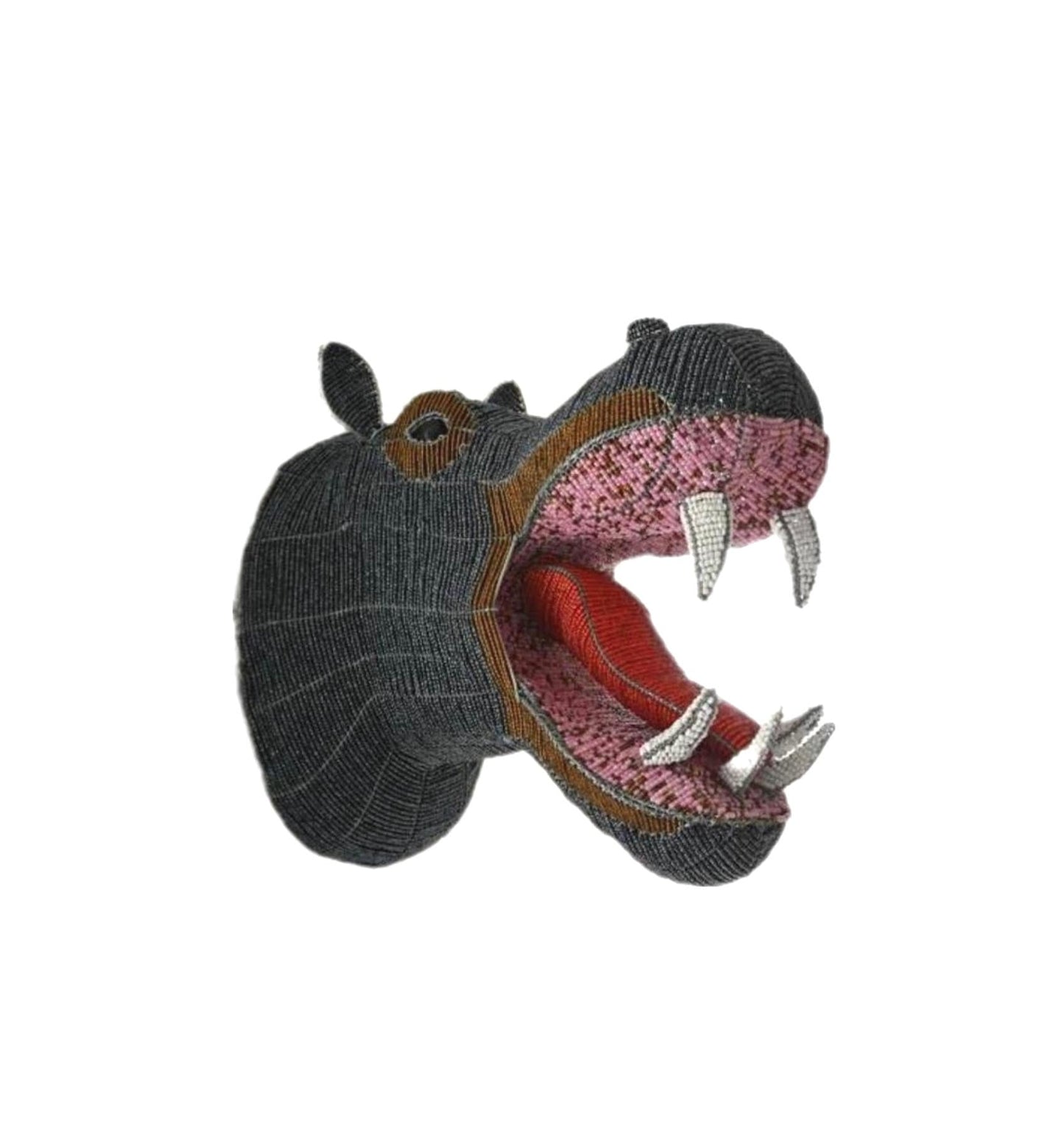 HOME DÉCOR STATUE |beaded hippo |African Animals | Wall Decor hanging | Bead and Wire hippo , Unique home décor, rustic home decor