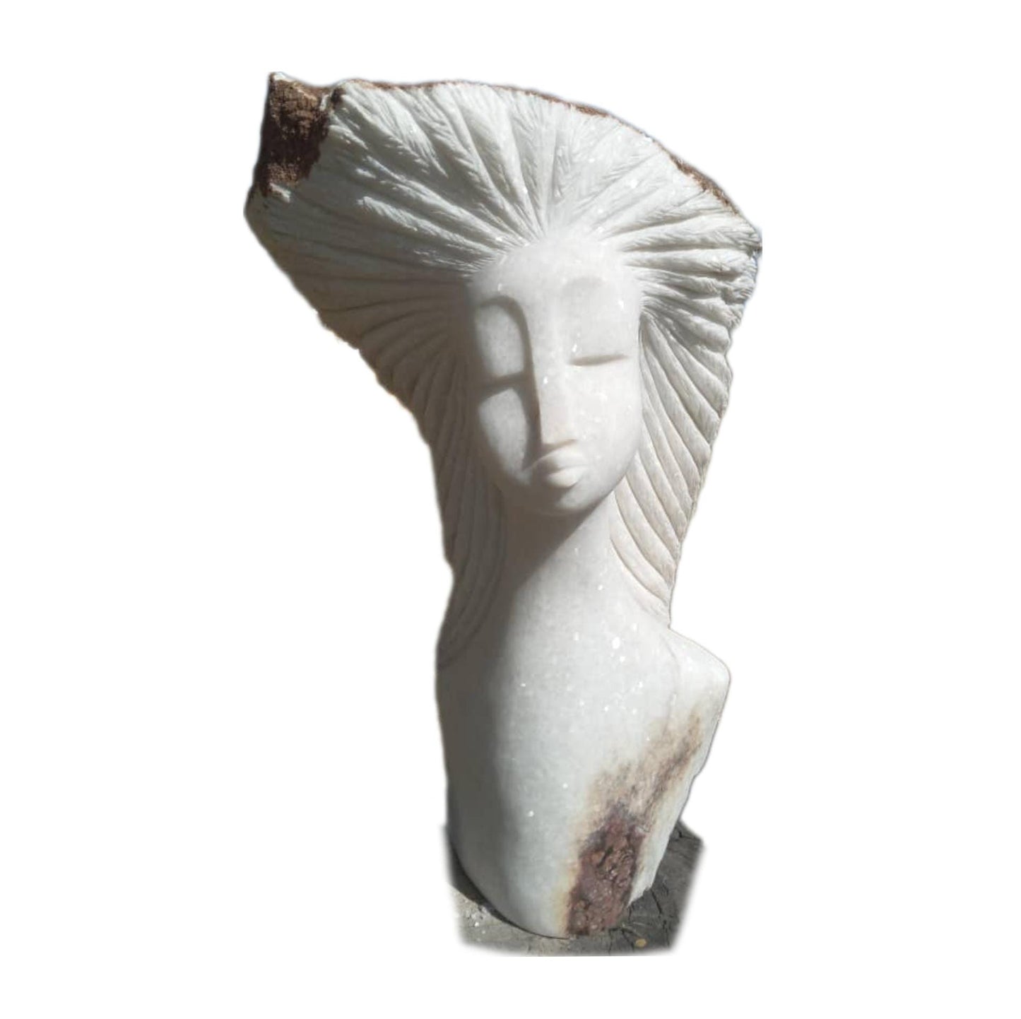 SHONA STONE SCULPTURE, lady bust statue, female head bust, dolomite stone, home decor statue, african statue, carving stone