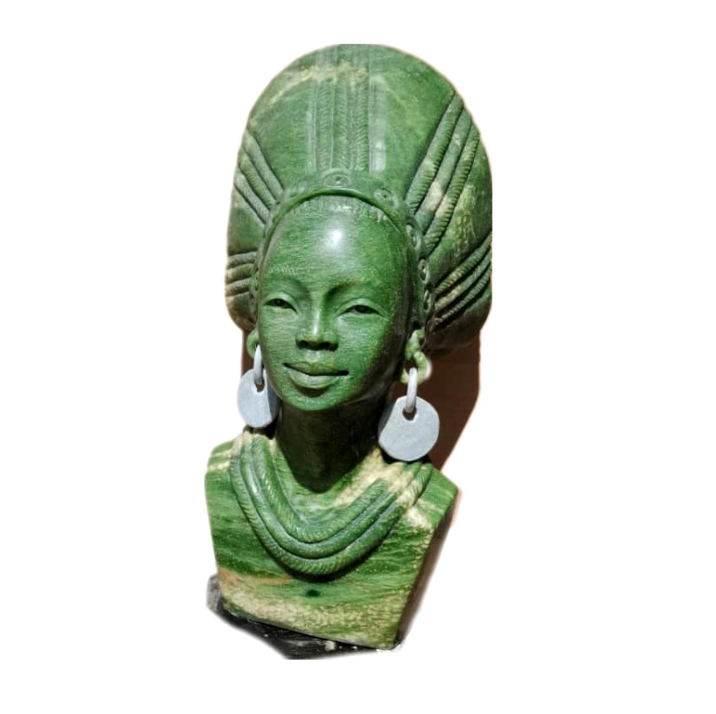 SHONA STONE SCULPTURE, verdite stone, female head bust, lady statue, home decor statue, african statue, carving stone