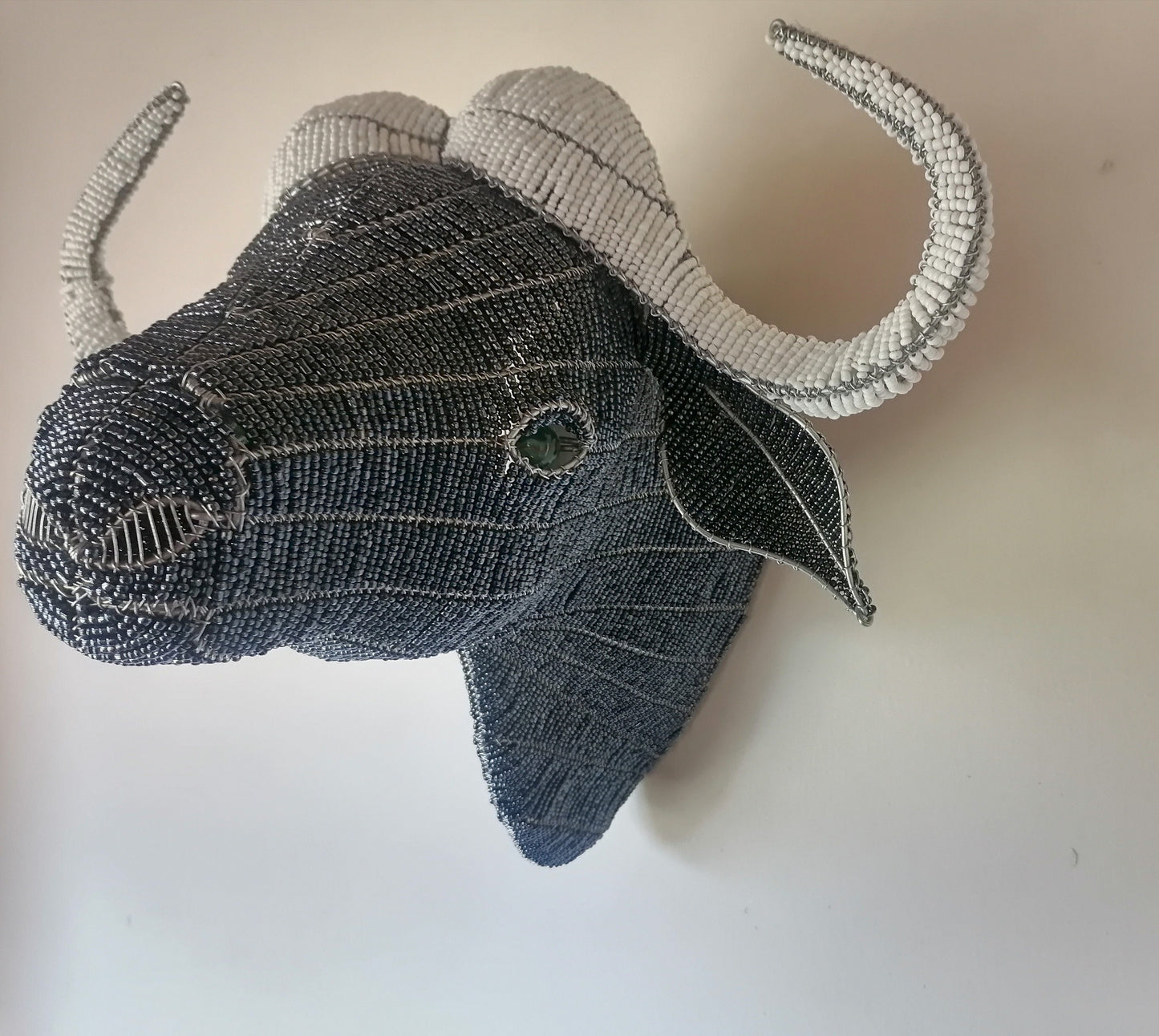 HOME DÉCOR STATUE| Beaded water buffalo |African Animals | Wall Decor hanging | Bead and Wire Buffalo , Unique home décor, rustic home decor