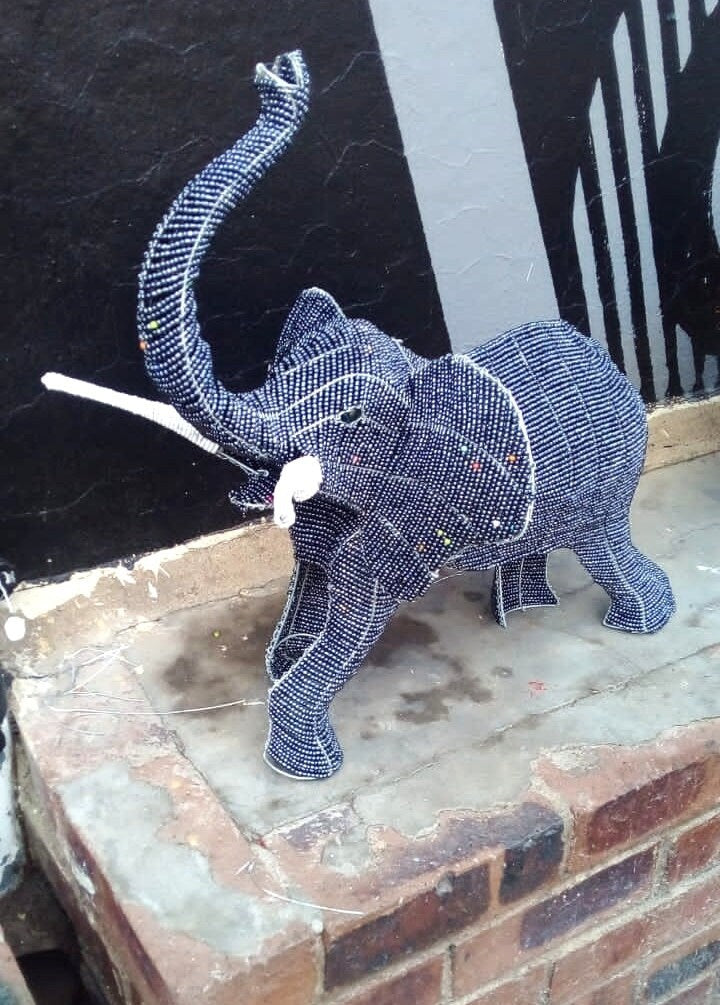 BEADED ELEPHANT ART |African Animals | Wall Decor hanging | Unique home décor, rustic home decor