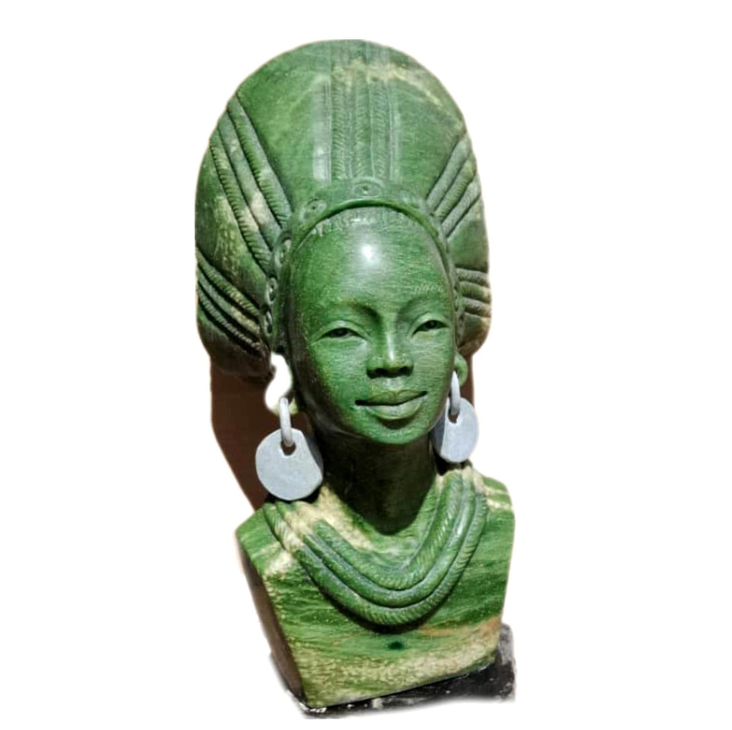 SHONA STONE SCULPTURE, verdite stone, female head bust, lady statue, home decor statue, african statue, carving stone