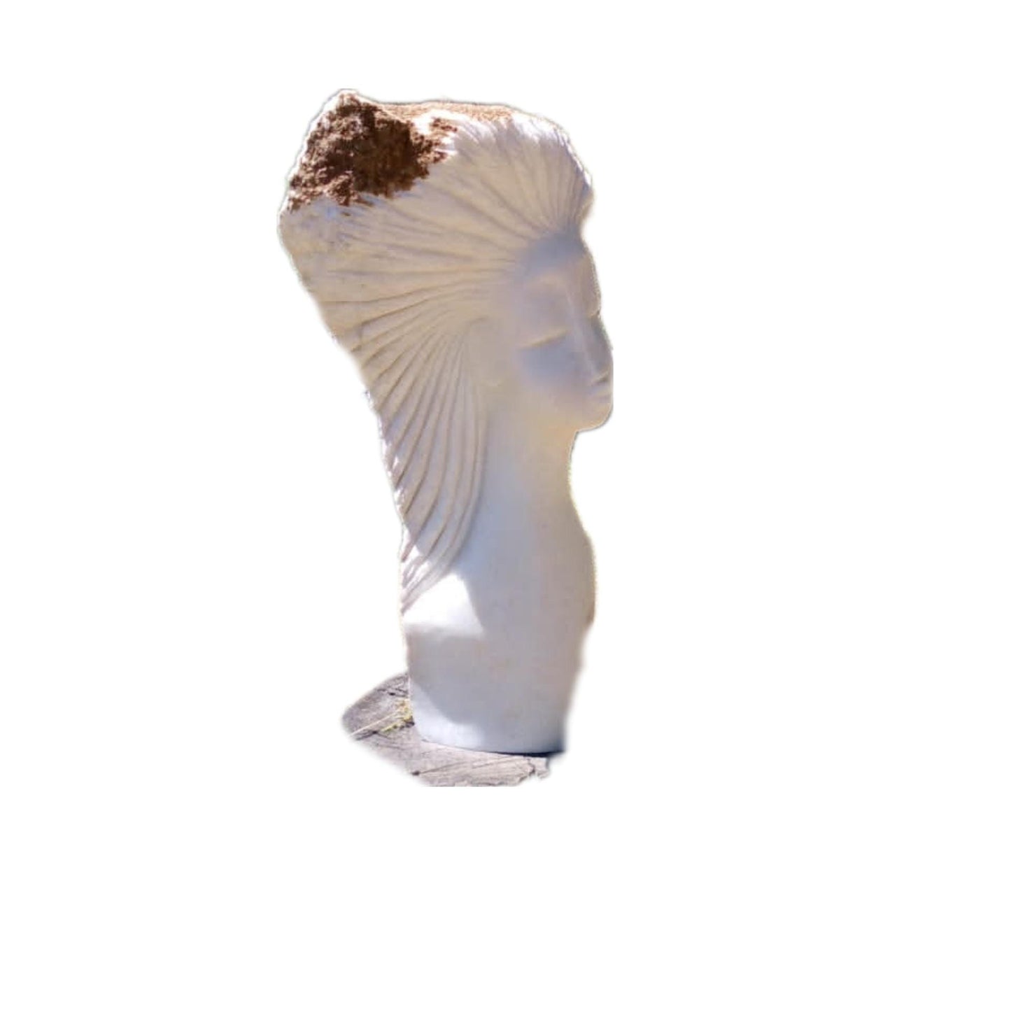 SHONA STONE SCULPTURE, lady bust statue, female head bust, dolomite stone, home decor statue, african statue, carving stone