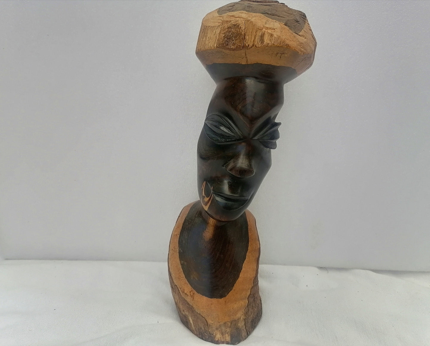 African bust Statue, black ebony wood statue , shona sculpture, home decor boho chic, decor gift for him , gift for her, wood sculpture
