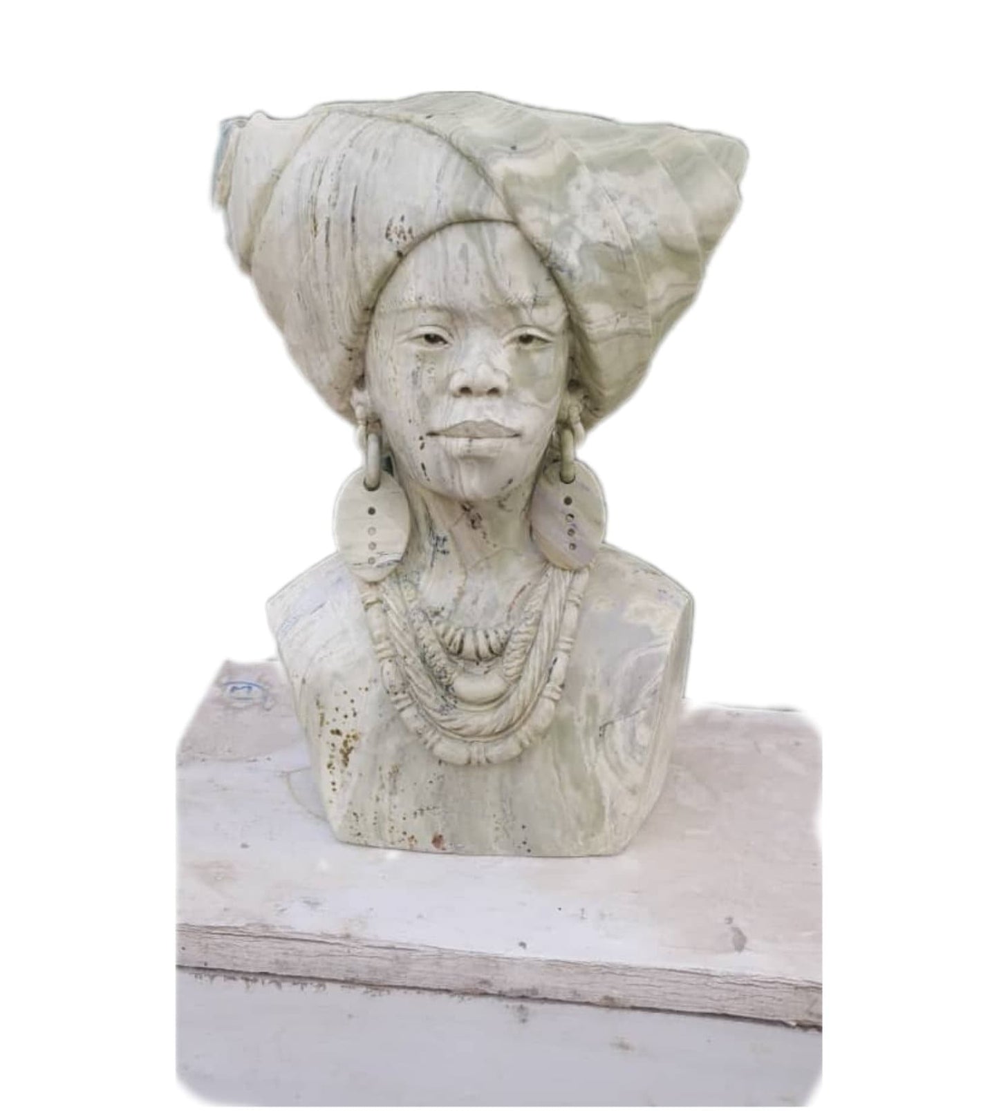 SHONA STONE SCULPTURE, lady bust statue, female head bust, butter jade stone, home decor statue, african statue, carving stone