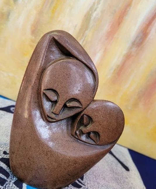 Shona stone sculpture - handmade gift, serpentine Statue, Home Decor Statues, African Stone Statues, Stone Sculpture Statue