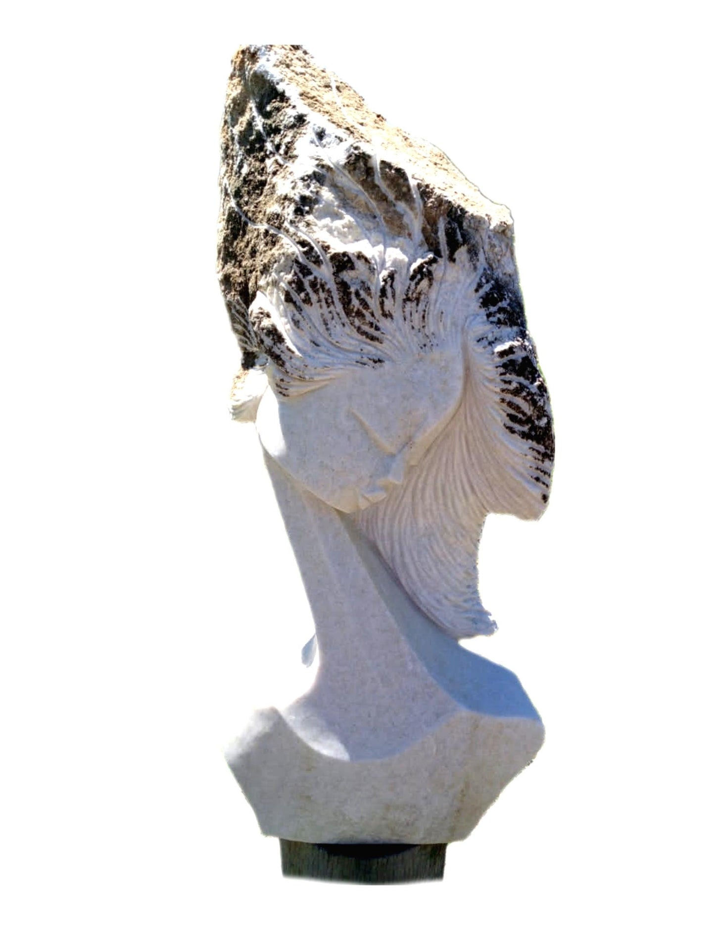 SHONA STONE SCULPTURE, lady bust statue, female head bust, dolomite stone, home decor statue, african statue, carving stone