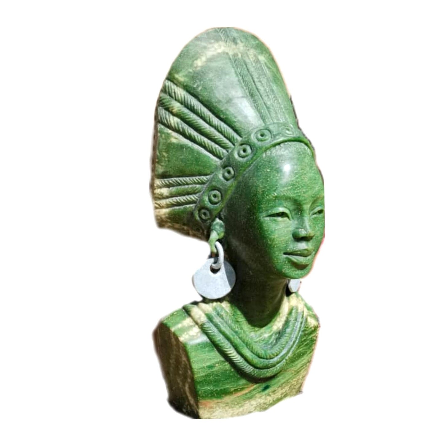SHONA STONE SCULPTURE, verdite stone, female head bust, lady statue, home decor statue, african statue, carving stone