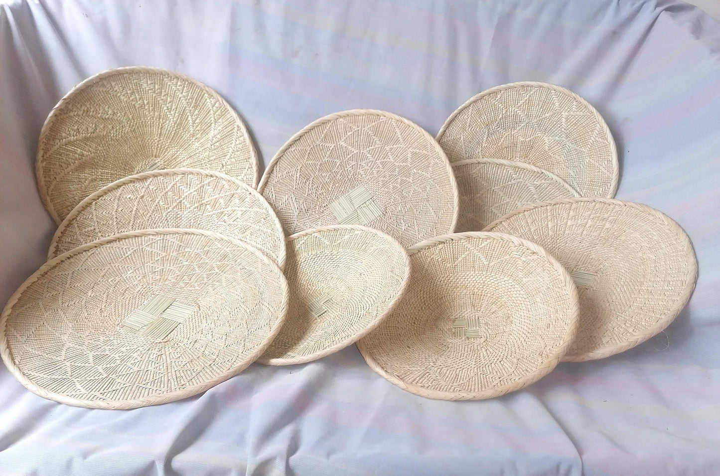 Authentic Binga Basket Set - Handwoven African Wall Decor, Set of 9