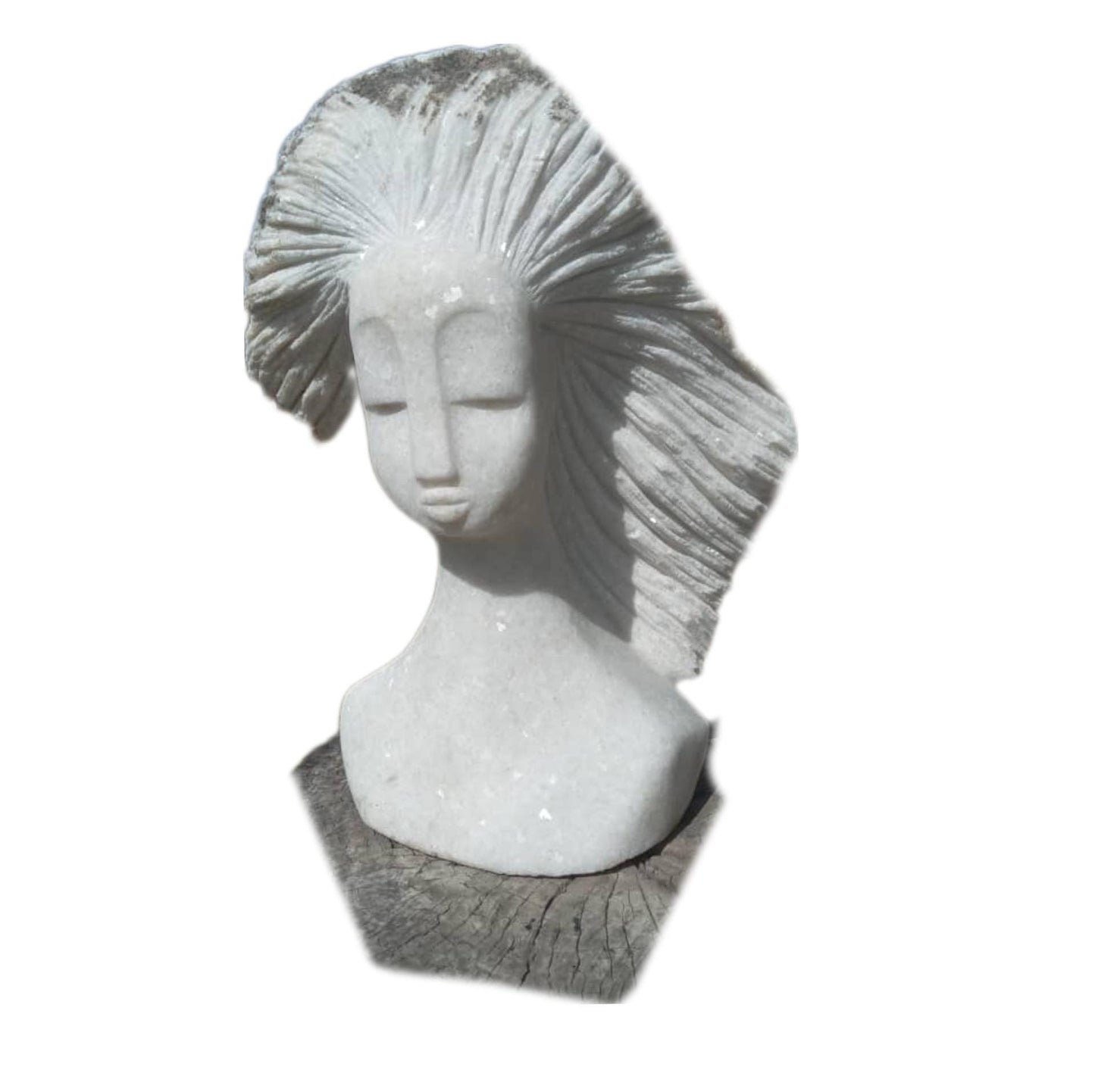 SHONA STONE SCULPTURE, lady bust statue, female head bust, dolomite stone, home decor statue, african statue, carving stone