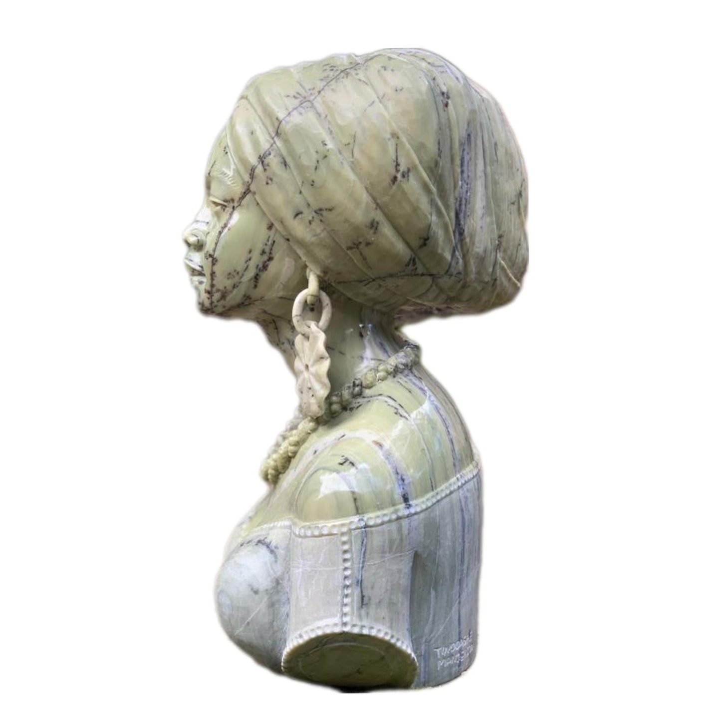 SHONA STONE SCULPTURE, lady bust statue, female head bust, butter jade stone, home decor statue, african statue, carving stone