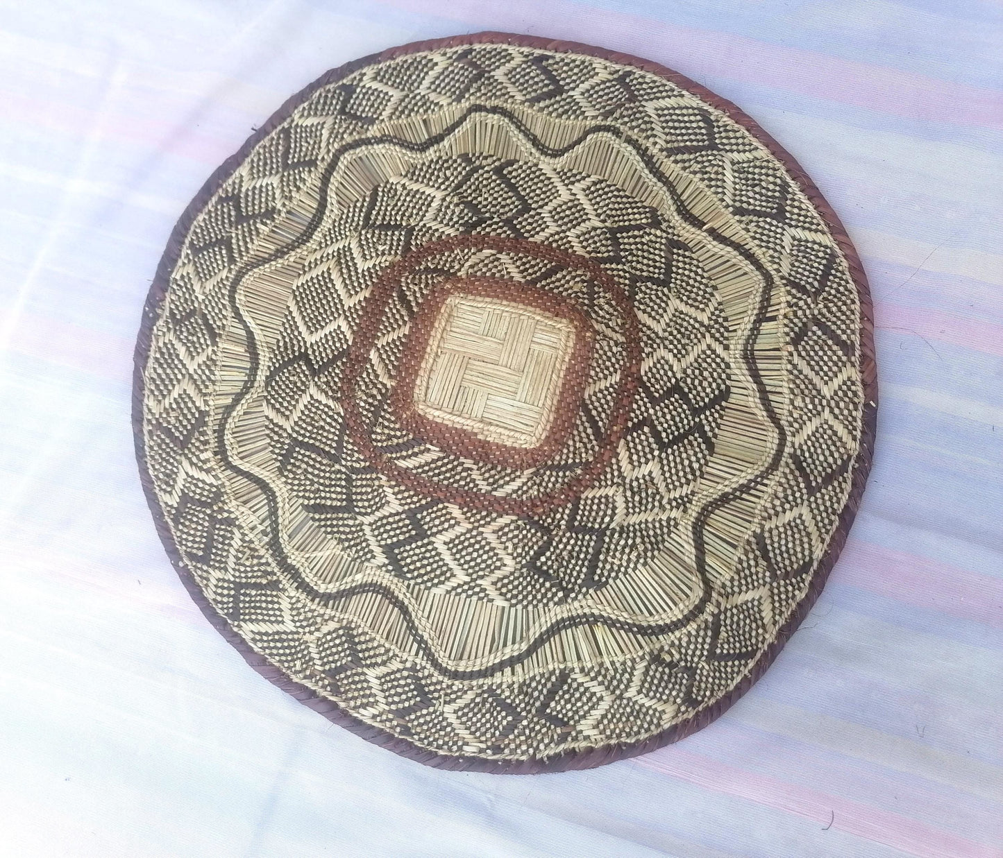5 BINGA BASKET SET, Coastal décor, boho style , wall basket set, wall hanging decor , african wall decor, African Tonga baskets