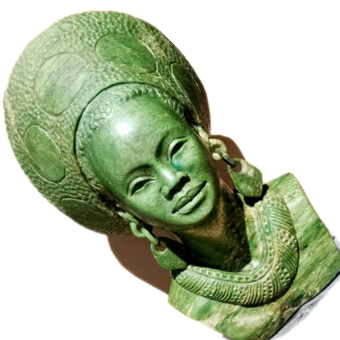 SHONA STONE SCULPTURE, verdite stone, female head bust, lady statue, home decor statue, african statue, carving stone