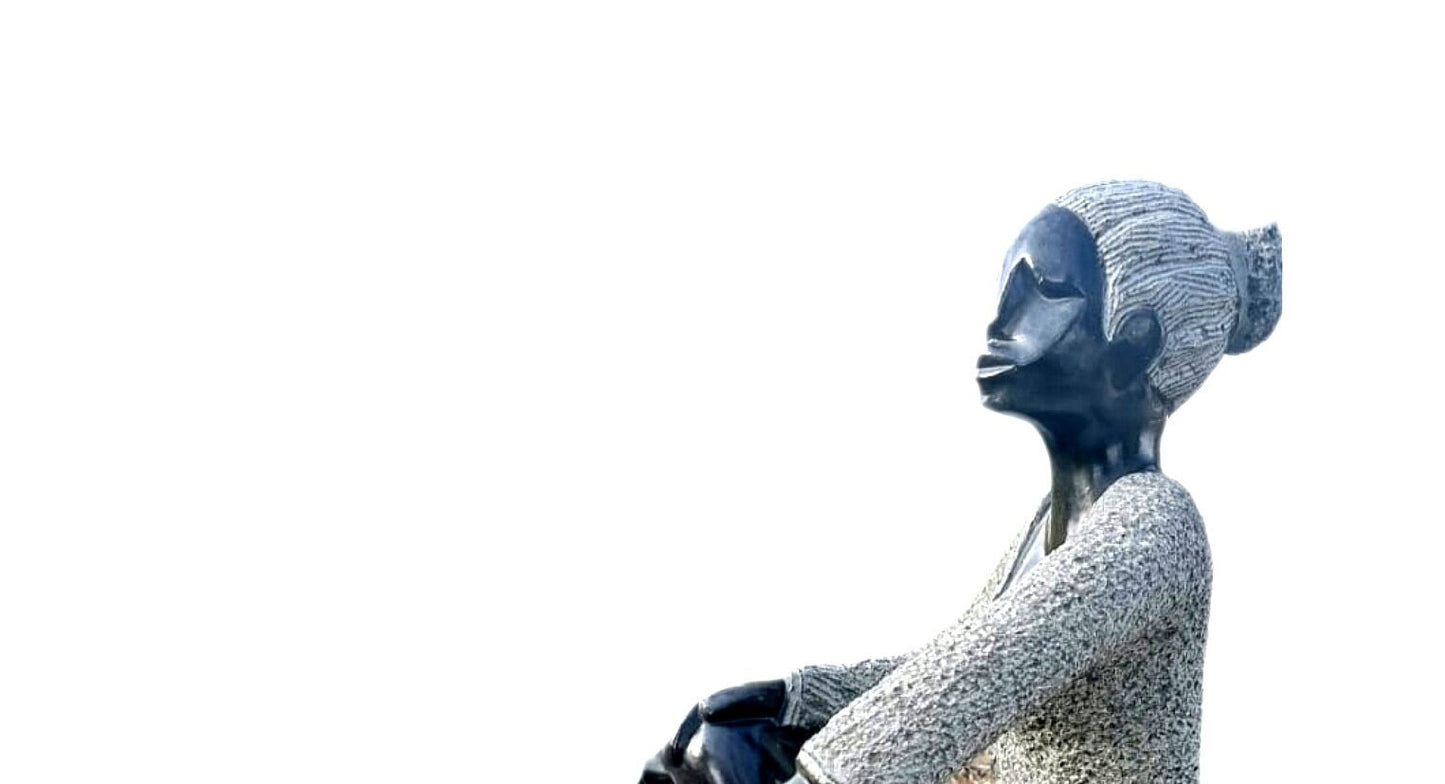 SHONA STONE SCULPTURE, female statue, lady statue, African stone spring stone, home decor statue, african statue, carving stone