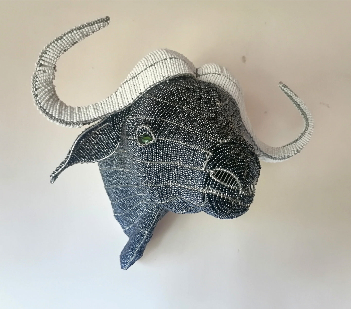 HOME DÉCOR STATUE| Beaded water buffalo |African Animals | Wall Decor hanging | Bead and Wire Buffalo , Unique home décor, rustic home decor