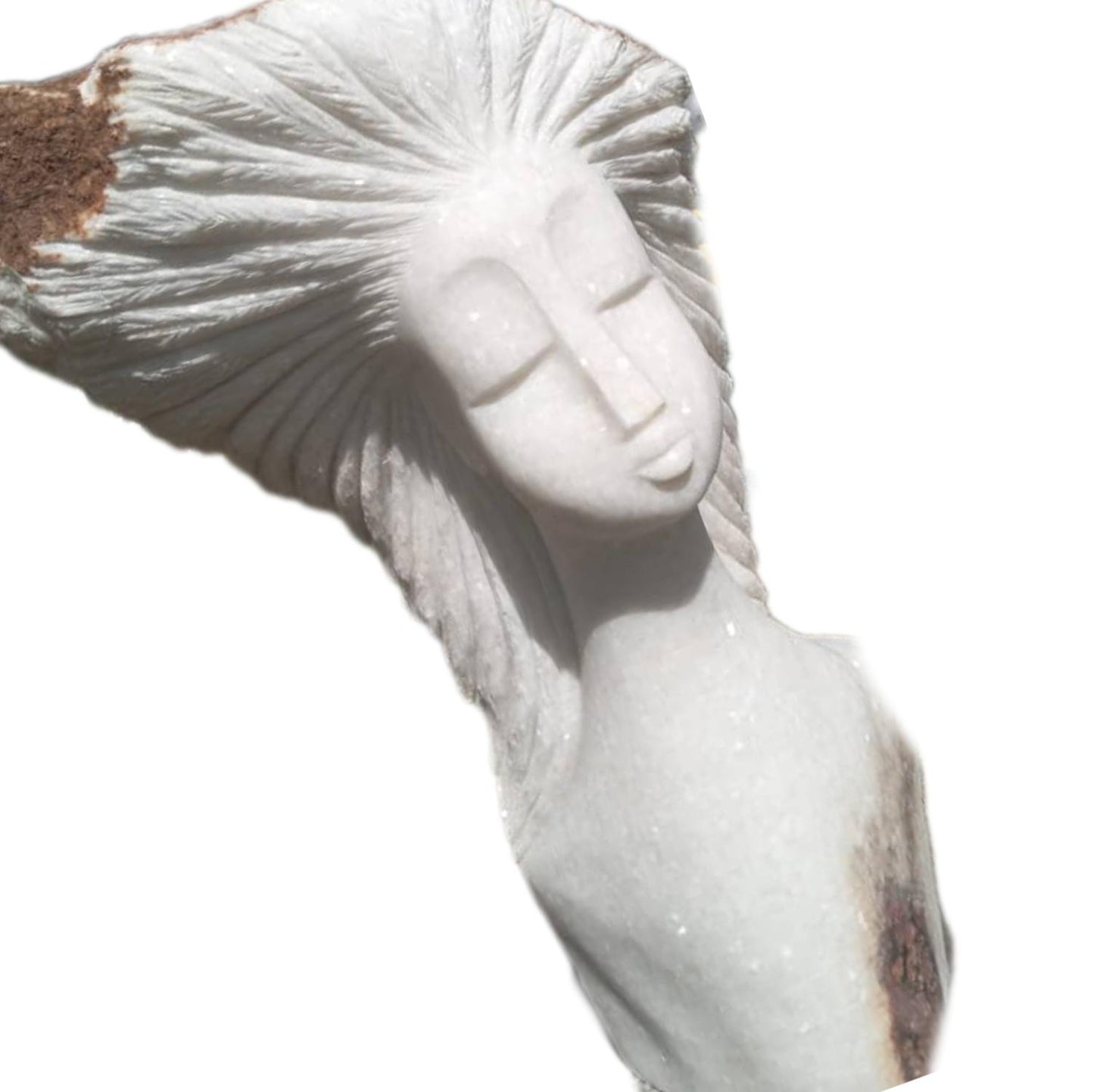 SHONA STONE SCULPTURE, lady bust statue, female head bust, dolomite stone, home decor statue, african statue, carving stone