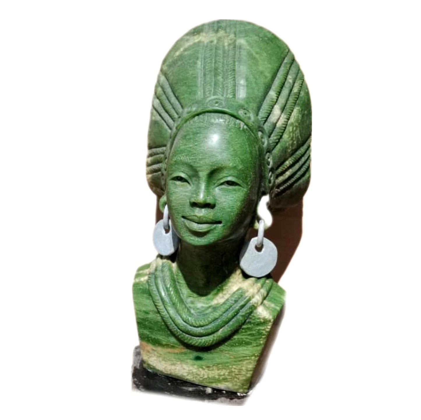 SHONA STONE SCULPTURE, verdite stone, female head bust, lady statue, home decor statue, african statue, carving stone