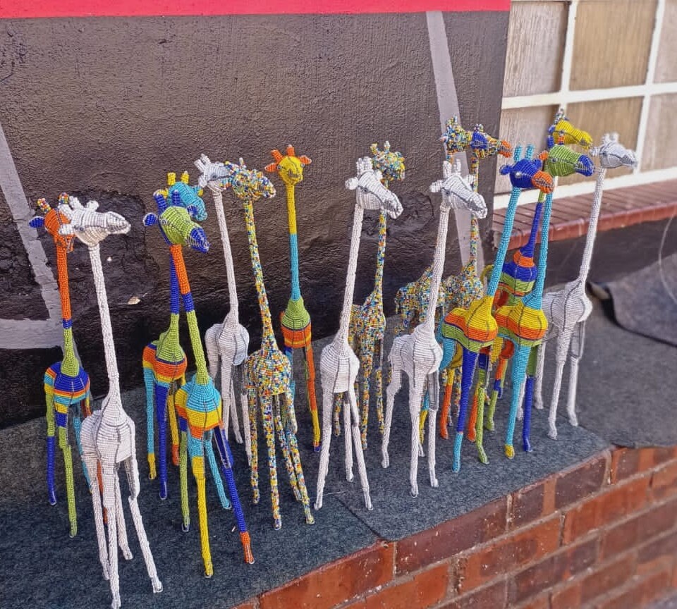 Beaded Giraffes | boho chic |animal figurines, African Beaded Animals | unique home décor | Bead and Wire Animals , unique home decor