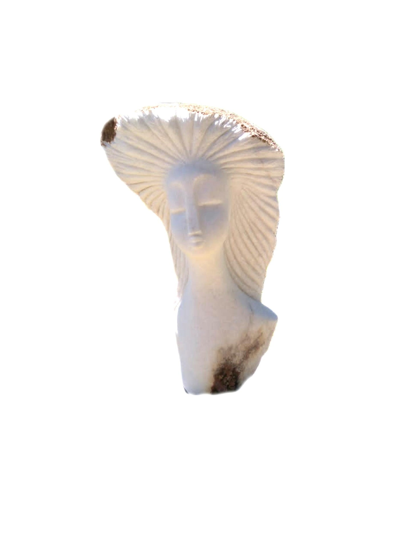 SHONA STONE SCULPTURE, lady bust statue, female head bust, dolomite stone, home decor statue, african statue, carving stone