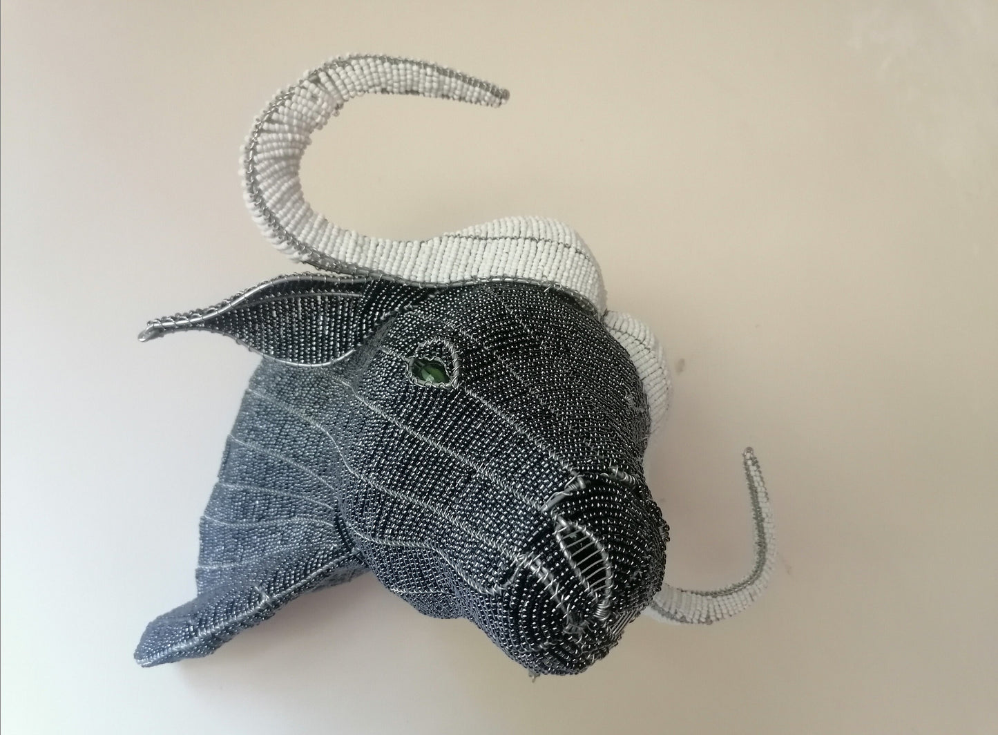 HOME DÉCOR STATUE| Beaded water buffalo |African Animals | Wall Decor hanging | Bead and Wire Buffalo , Unique home décor, rustic home decor