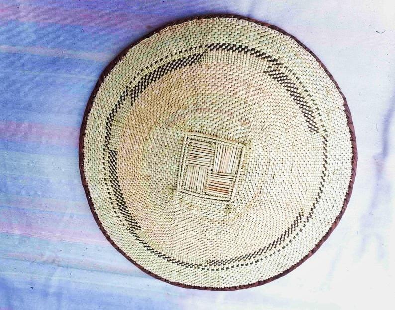 5 BINGA-KORB-SET, Küstendeko, Boho-Stil, Wandkorb-Set, Wandbehang-Deko, afrikanische Wanddeko, afrikanische Tonga-Körbe