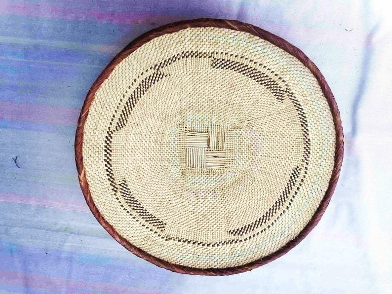 5 BINGA-KORB-SET, Küstendeko, Boho-Stil, Wandkorb-Set, Wandbehang-Deko, afrikanische Wanddeko, afrikanische Tonga-Körbe