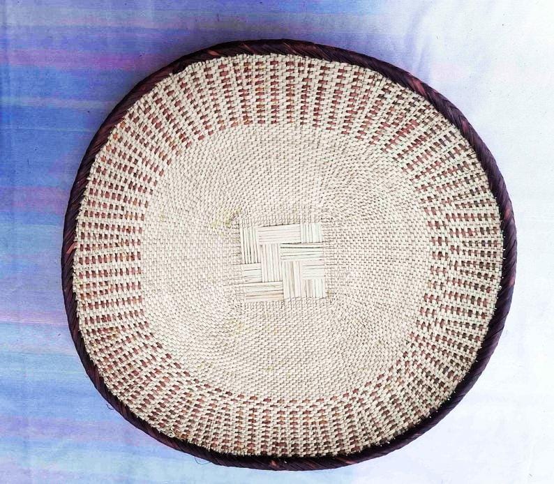 5 BINGA-KORB-SET, Küstendeko, Boho-Stil, Wandkorb-Set, Wandbehang-Deko, afrikanische Wanddeko, afrikanische Tonga-Körbe