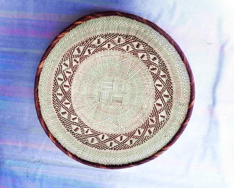 5 BINGA-KORB-SET, Küstendeko, Boho-Stil, Wandkorb-Set, Wandbehang-Deko, afrikanische Wanddeko, afrikanische Tonga-Körbe