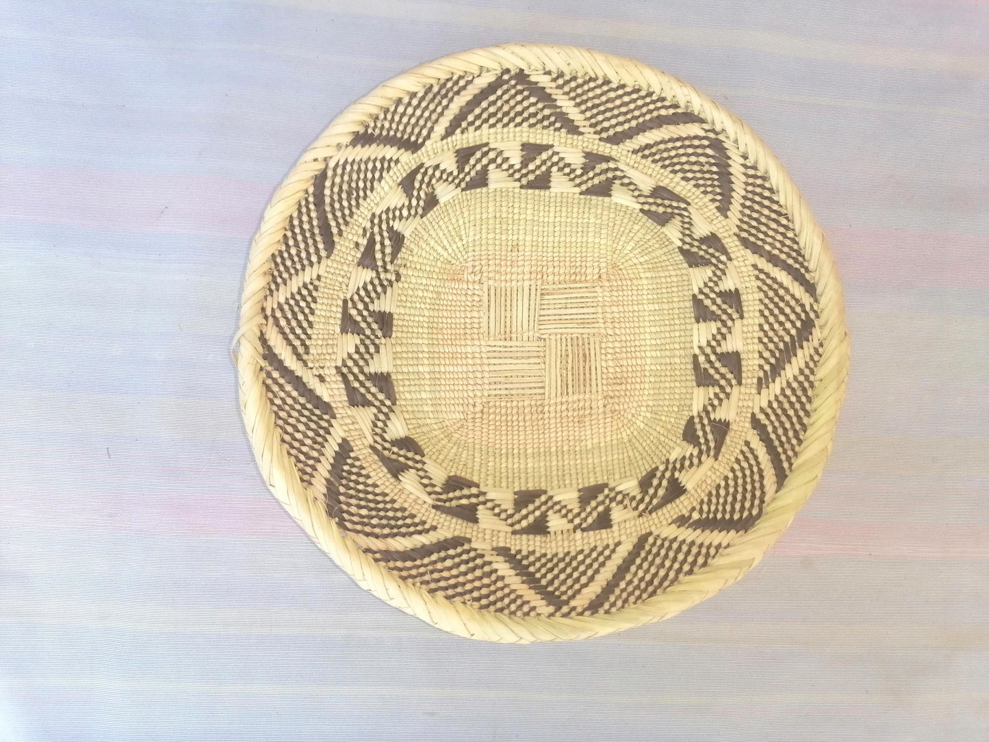 Authentisches Binga-Korbset - handgewebte afrikanische Wanddekoration, 5er-Set