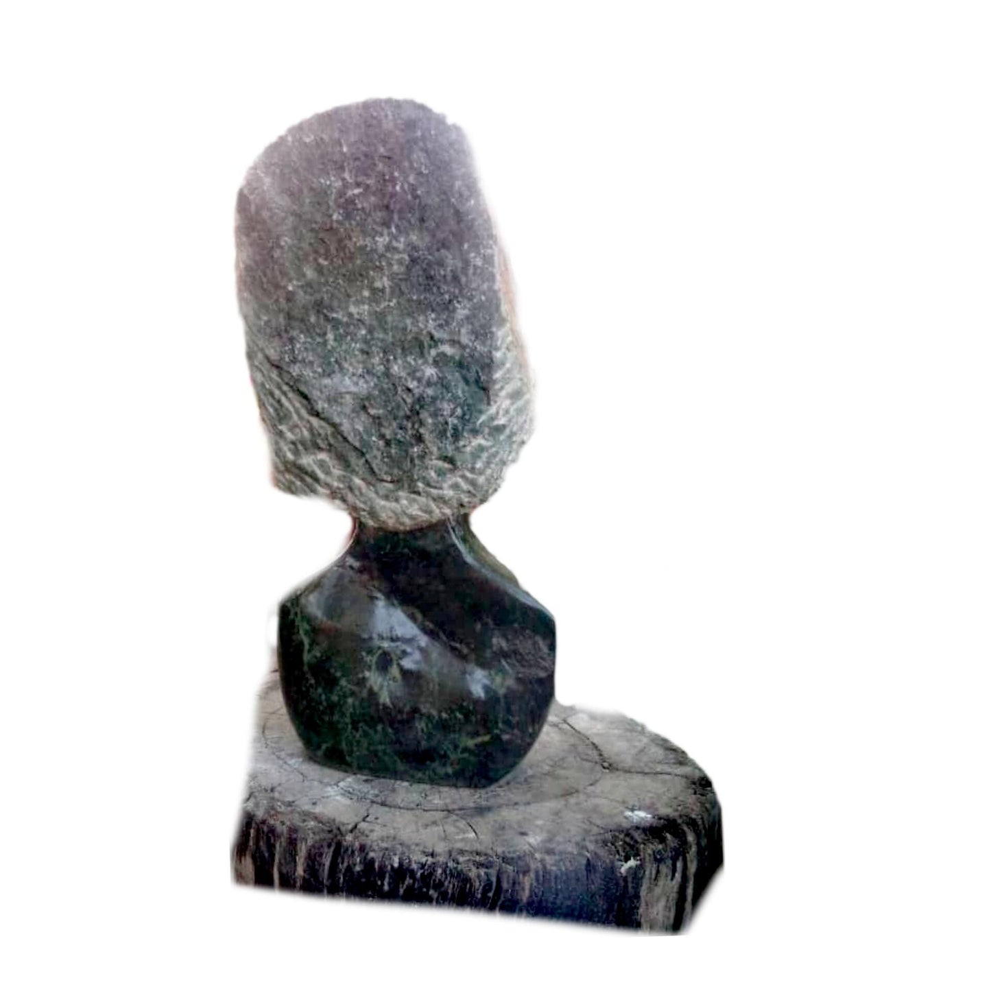 SHONA STONE SCULPTURE, female head bust, decorative statues, green serpentine stone,  lady bust statue, home decor statue, african statue,