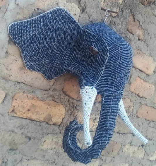 Large Beaded Elephant | African Beaded Animals | Wall Decor hanging | elephant ornament , Unique home décor, elephant sculpture