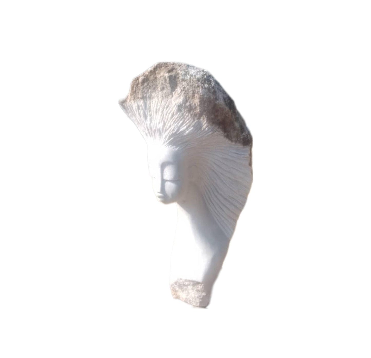 SHONA STONE SCULPTURE, lady bust statue, female head bust, dolomite stone,  home decor statue, african statue, carving stone