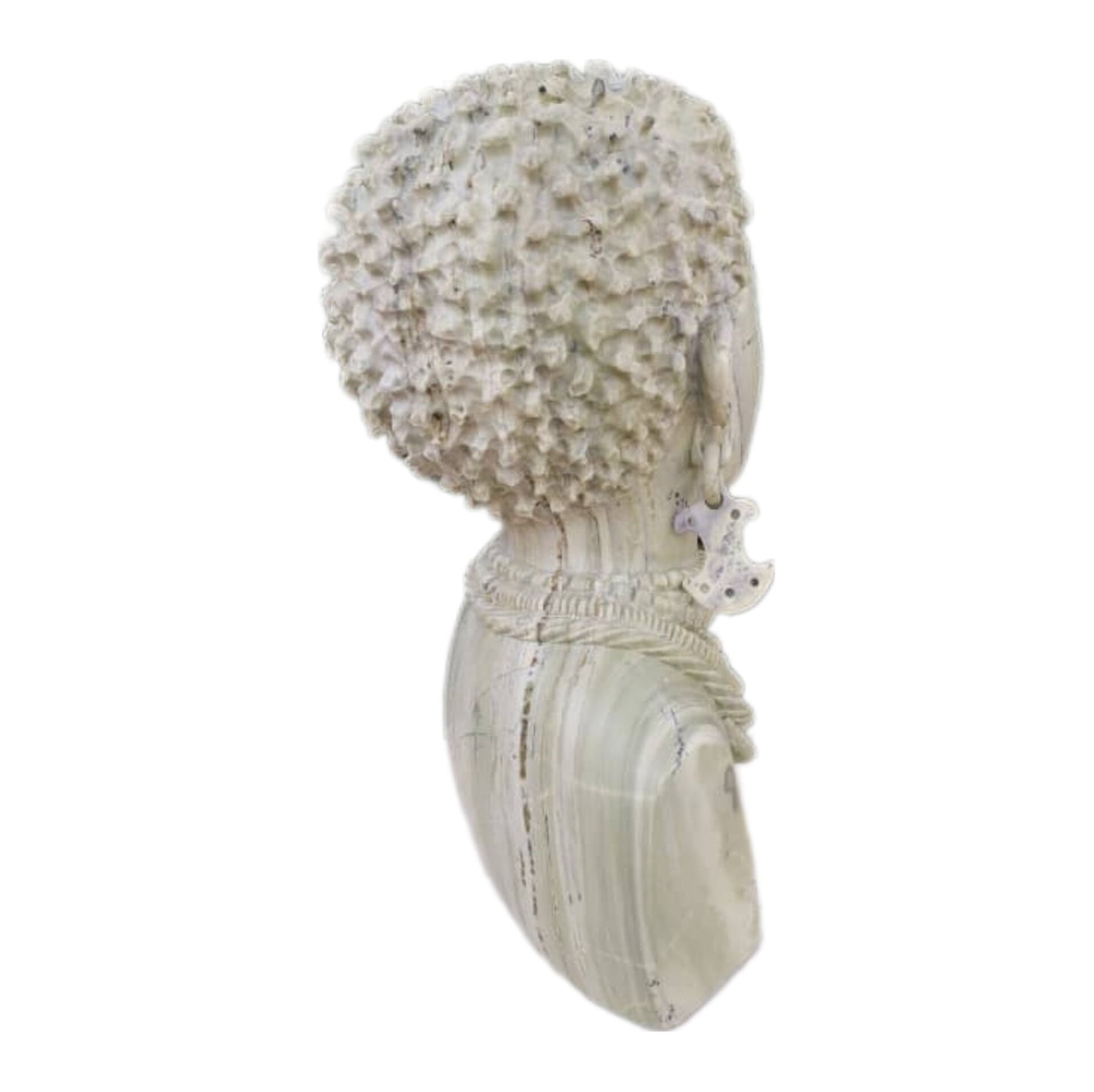 SHONA STONE SCULPTURE, lady bust statue, female head bust, butter jade stone,  home decor statue, african statue, carving stone
