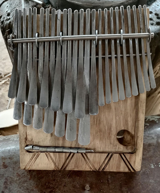 AFRICAN KALIMBA BASS , large 24  key mbira, finger piano, thumb piano, african instrument, made to order, with pick up, in F tune