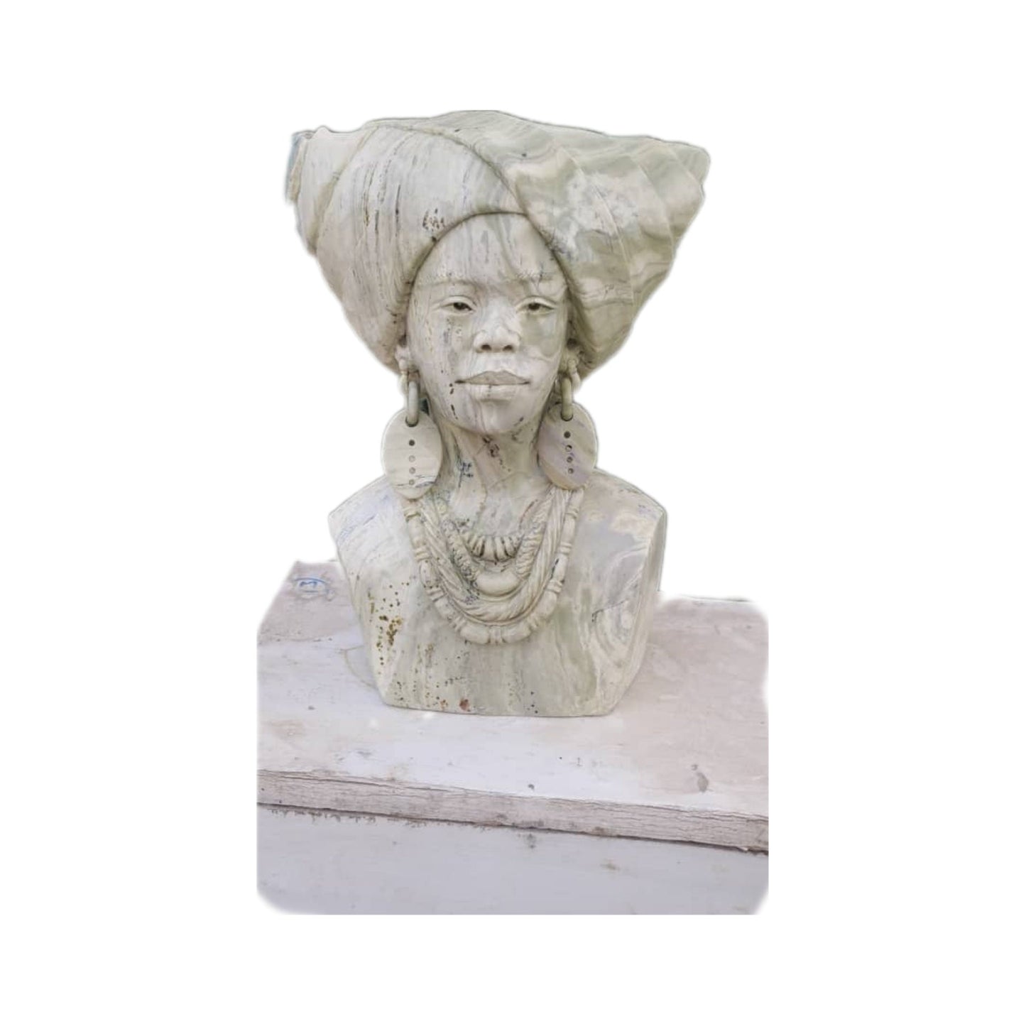 SHONA STONE SCULPTURE, lady bust statue, female head bust, butter jade stone,  home decor statue, african statue, carving stone