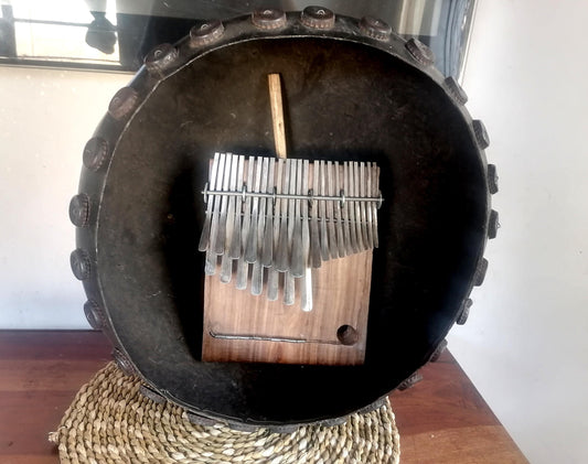KALIMBA 24 KEYS MBIRA, wood musical instrument, Finger Piano, Thumb Piano , Dongonda Mbira with a calabash gourd to amplify sound