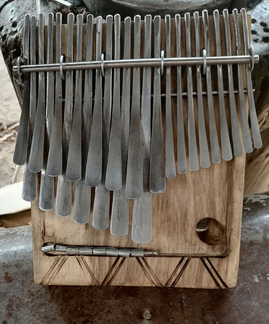 AFRICAN KALIMBA BASS , large 24  key mbira, finger piano, thumb piano, african instrument, made to order, with pick up, in F tune